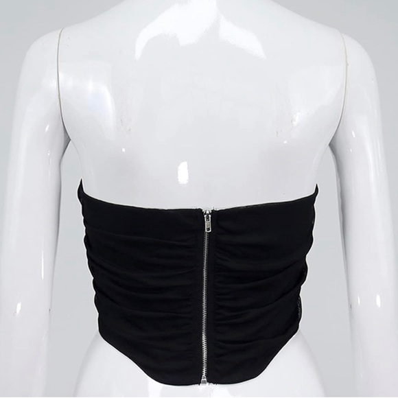 Sexy Strapless Boned Mesh Open Back
Bustier Zip Up Corset Bodyshaper NWT! XL - Picture 3 of 4